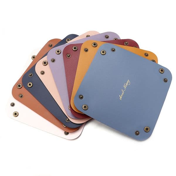 15*15CM PU storage box leather folding Desktop Storage Tray for Jewellery Cosmetic key Storage arrangement