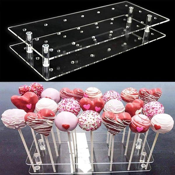 21Holes Transparent Acrylic Lollipop Stand Lollipop Display Detachable Cake Lollipop Stand Holder for Wedding Party Candy Decors
