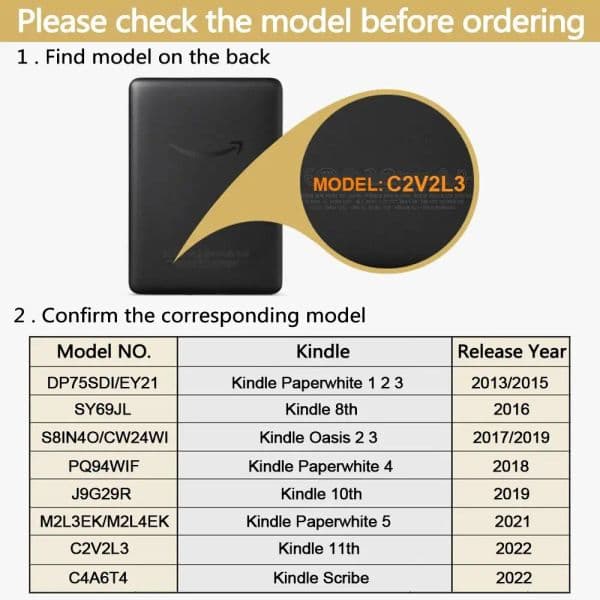 Funda Smart Case 2025 Auto Sleep/Wake Soft C2V2L3 new Protective Shell Ultra Slim Shockproof for Kindle 11th Gen 2022