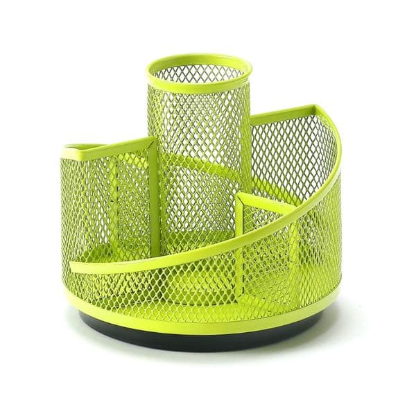 Mesh Pen Holder Cup Multi-grip Desk Organizer Rotating Pen Cup Rotatable Makeup Brush Holder for Kitchen Bathroom Vanity