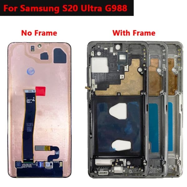 OLED For Samsung Galaxy S20 Ultra Lcd G988F with Frame Display Touch Screen Digitizer For Samsung s20 Plus G980 G985 replacement