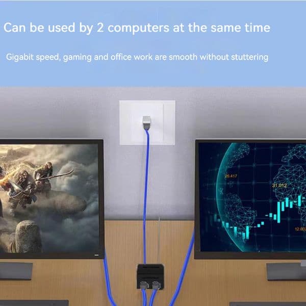 RJ45 Switch 1 To 2 Network Switch Selector 1000Mbps External Network Switcher Splitter RJ45 Connector Coupler for Desktop TV Box