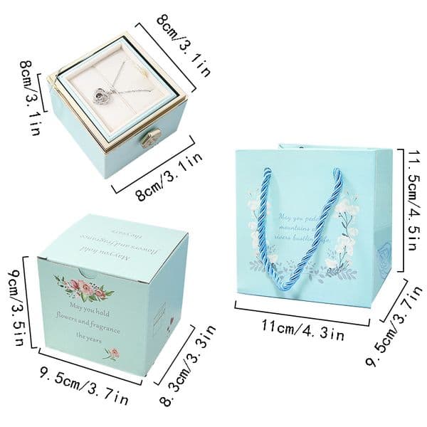 Reversible Jewelry Gift Boxs Exquisite Immortal Rose Necklace Box Jewelry Display Box Valentine's Day Proposal Surprise Ring Box