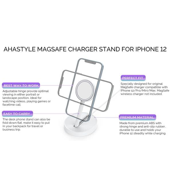 For Iphone 12 Pro Max mini Magnetic Mobile Phone Holder for Magsafe Charger Adjustable Desktop Phone Holder Charging Dock Base