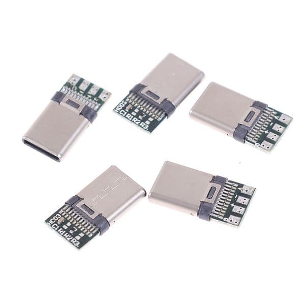 5/10Pcs USB 3.1 Type C Male DIY Solder Cable Plug Connector Socket PC Board