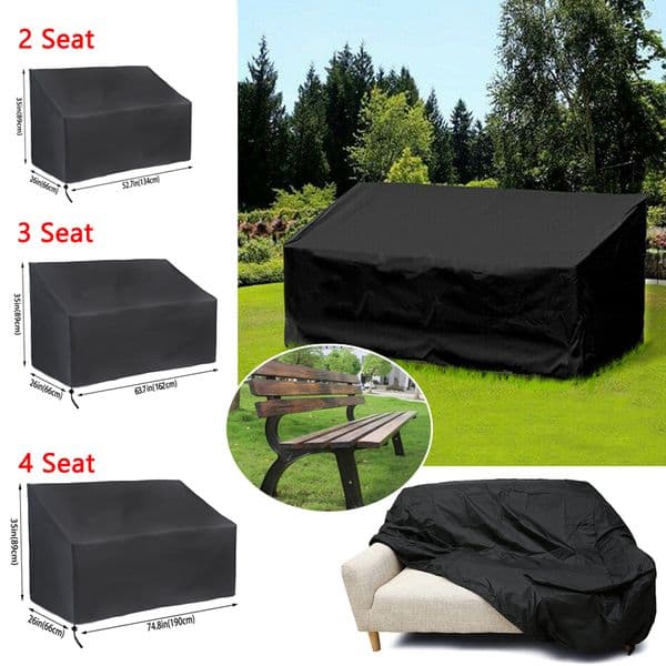 Waterproof Chair Cover, Garden Park Patio Outdoor Benches Furniture Sofa Rain and Dust Protector, 2 Seats, 3 Seats, 4 Seats