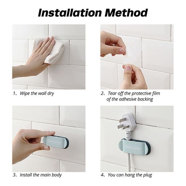 ANKNDO Wall Cable Holder Clips Cooker Plug Cable Hanger Multi-Purpose Cable Organizer Strong Adhesive Wire Management