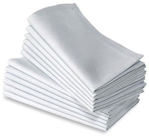 12pcs 100% COTTON RESTAURANT DINNER CLOTH LINEN WHITE 50x50cm PREMIUM HOTEL NAPKINS