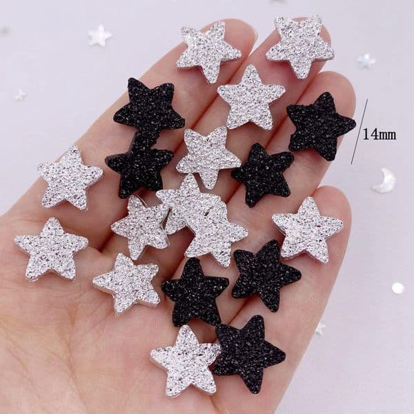 50PCS Resin 14mm Ore Star Figurines Flatback Rhinestone Scrapbook Wedding Crystal Appliques Crafts Home Decor Accessories OL674