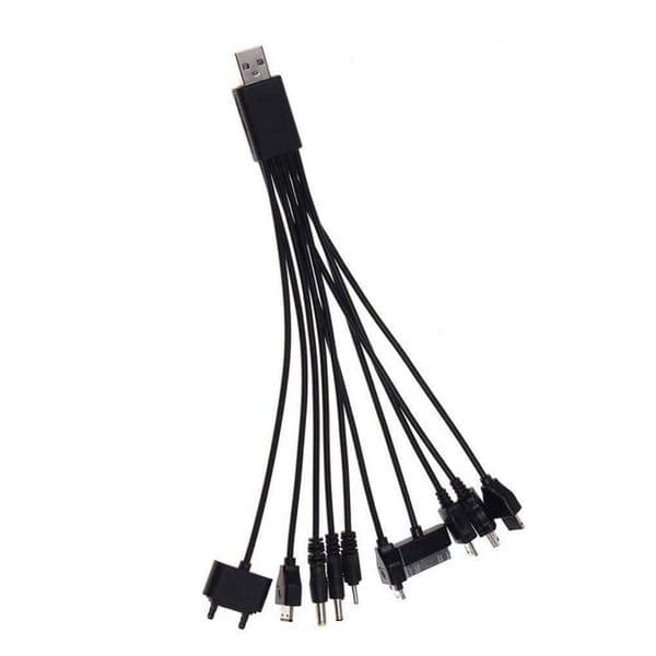 Multi Line Pin Charger 10 in 1 Universal USB Cable Phone Mobiles Adapter Lead for iPhone
