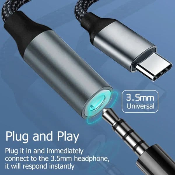 USB Type-C to 3.5mm Jack Audio Adapter Cable for Xiaomi Mi 12T 13T 13 14 Pro Ultra Earphone Converter for Nothing Phone 1 2 2a