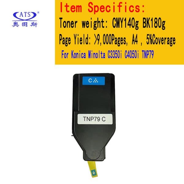 1PC TNP79Y TNP79C TNP79M TNP79BK TNP79 Toner Cartridge For Konica Minolta C3350i C4050i Toner Powder (European version)
