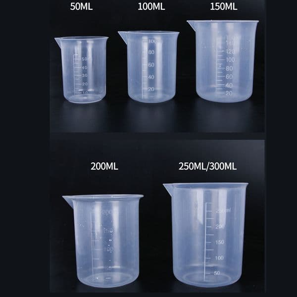 1PCS 100/200/250/500/1000ml Transparent Plastic Measuring Cup Laboratory Scale Dropper Container Utensil Liquid Equipment