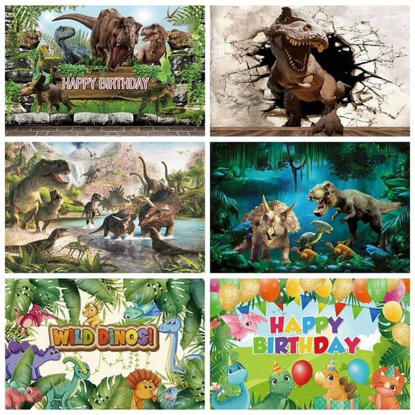 Dinosaur World Jungle Forest Animal Backdrop Safari Party Newborn Boy Birthday Baby Shower Photographic Backgrounds Photo Studio