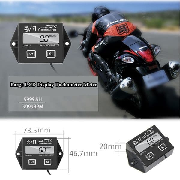 Digital Tachometer Diesel Rpm Analog with 1.7M Sensor Cable for All 2 4 Stroke Gasoline Engine Waterproof for Motorcycle Suv
