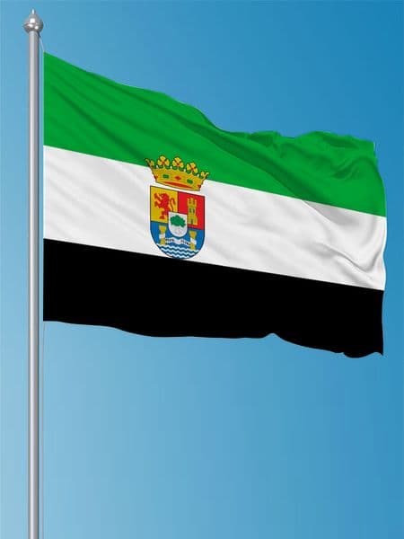 FLAGDOM 3X5Fts 90X150cm Spain Spanish Flag of Extremadura
