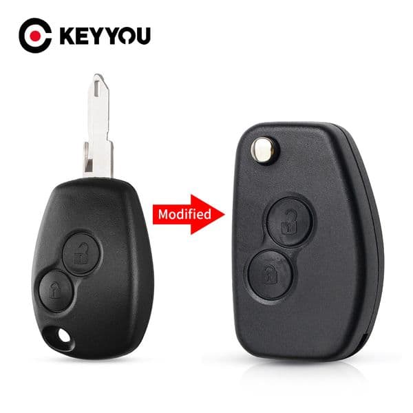 KEYYOU VAC102 Ne72 Modified Car Key Case For Renault Renault Dacia Modus Logan Clio Espace 2/3B Flip new 2025 Remote Fob Case