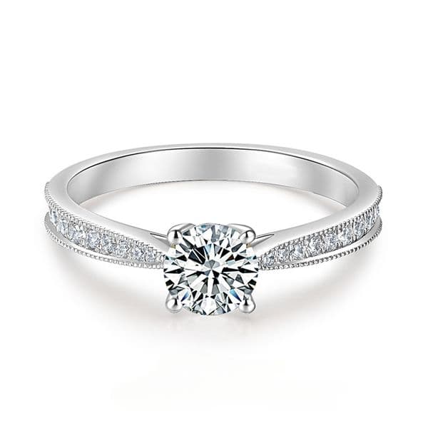 Hot Classic Four Claws Artificial Mosan Diamond Rings for Women S925 silver plated big stone love nail finger wedding Propose Ring Jewelry Z260512