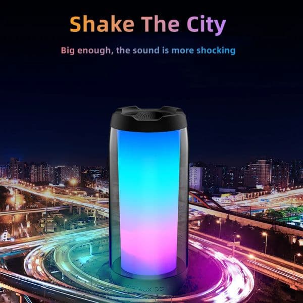 NEW Bluetooth Speaker Colorful Light 3D HiFi Full Screen Subwoofer Portable Audio TFCard AUX Interface For Phone Computer Laptop