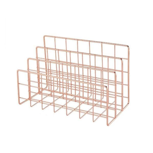Metal Mesh Desk Organizer Desktop Letter Sorter Mail Tray File Organiser Office Home Bookends Book Holder