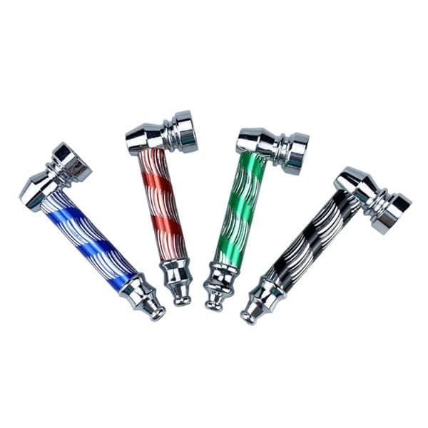 Great Metal Smoking Pipes Dry Herb Tobacco Hand Portable Pocket Smoke Pipe 4 Colors Mesh Screen Smoking Accessories