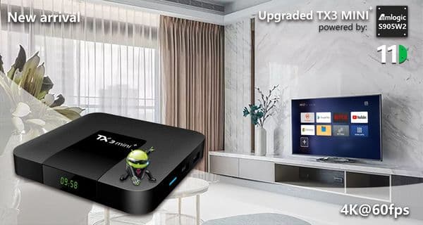 TX3 Mini Plus Smart TV Box Android 11 4GB RAM 64GB 32GB Amlogic S905W2 2.4G/5G Dual Wifi 4K 60fps LAN 100M Set new 2025 Top Box 2GB 16GB