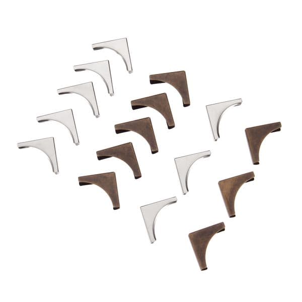 20pcs Corner Protectors 22mm Antique Bronze/Silver Alloy Bracket Cover Retro Jewelry Box Feet Gift Case Leg Notebook Album Decor