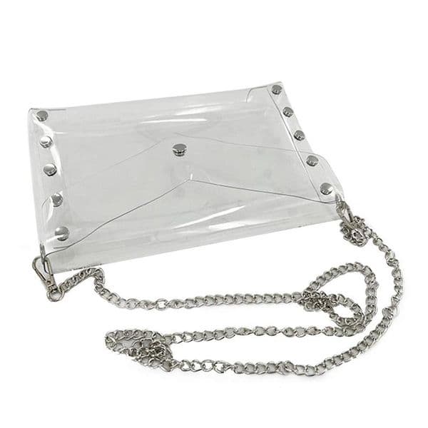 Clear Crossbody Purse Bag Clear Handbags For Women Stadium Approved Adjustable Chain Bag For Concert Picnic Wedding Prom Sports
