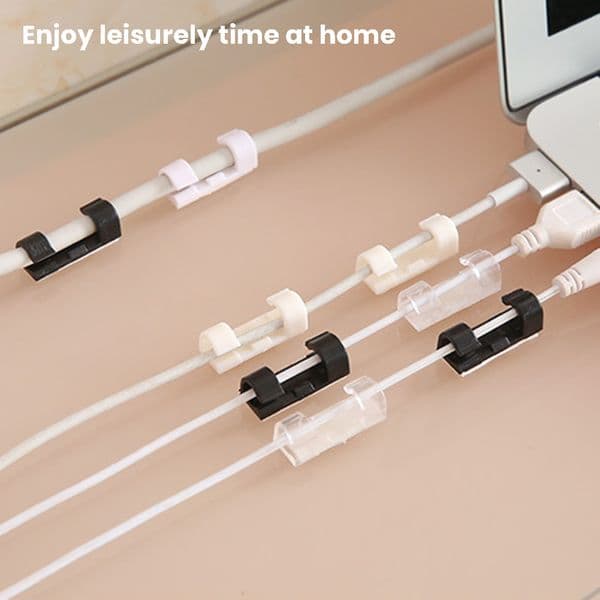 20pcs Wire Clamp Organizer Self-adhesive Cable Clips Desk Drop Wire Holder Cord Management For Computer Data Cable Wire Winder