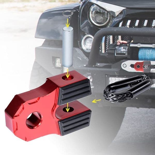 1 Pcs Red Flat Winch Shackle Mount Fit Steel Cable Synthetic Ropes Roller Fairlead Towing Truck Trailer Hook