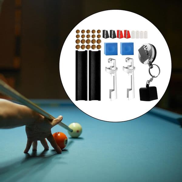 35Pcs Pool Cue Repair Kit Portable Snooker Cue Tip Repair Set Billiard Cue Tip Repair for Playing Game Billiard Table Training