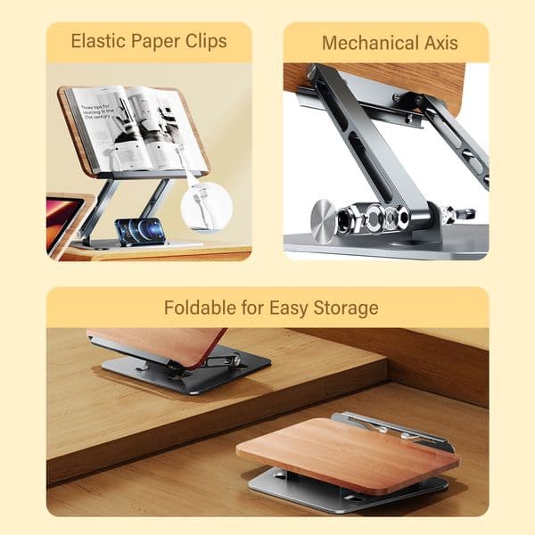 Oatsbasf Adjustable Vertical Laptop Stand Reading Book Stand Holder Foldable Notebook Stand Laptop Support MacBook Tablet Stand