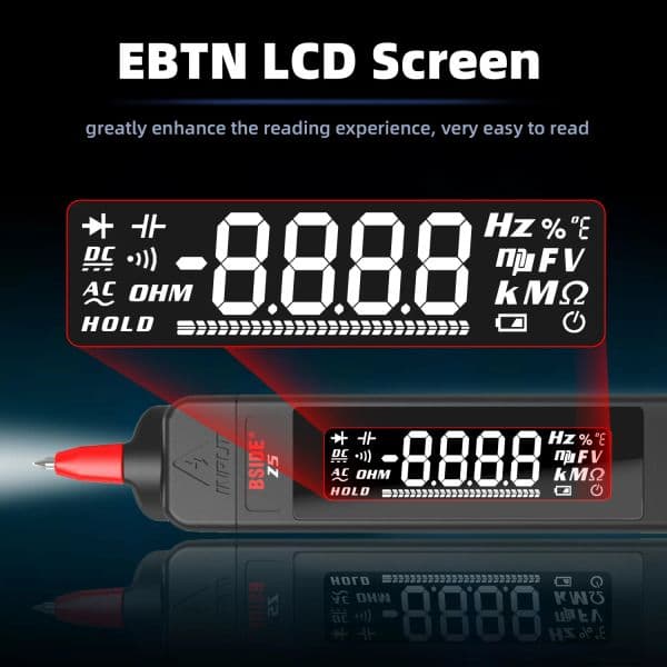 Digital Multimeter Smart Autoranging 6000 DC AC Voltage Capacitance Ohm NCV Hz Diode Continuity Live wire Pen Tester Meter