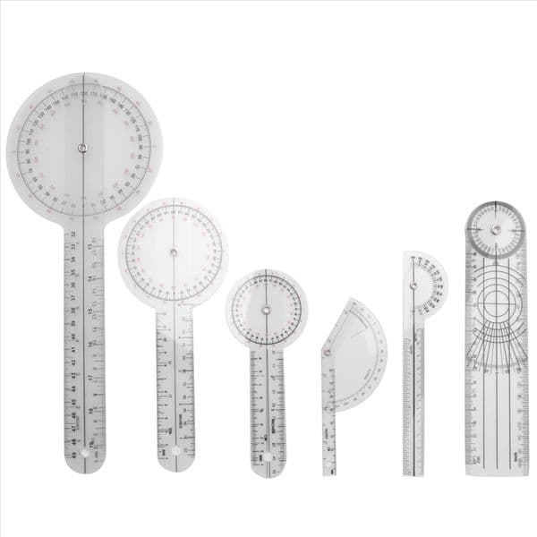 6Pcs Spinal Ruler Spinal Finger Goniometer Protractors Multi-Ruler Angle 180/ Measuring Tool