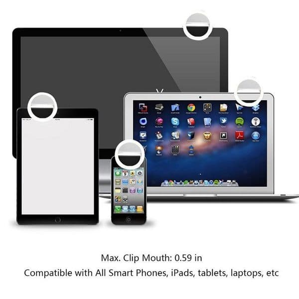 Round Clip On Selfie Fill Lamp Multi-Purpose Video Fill Light For Video Meeting