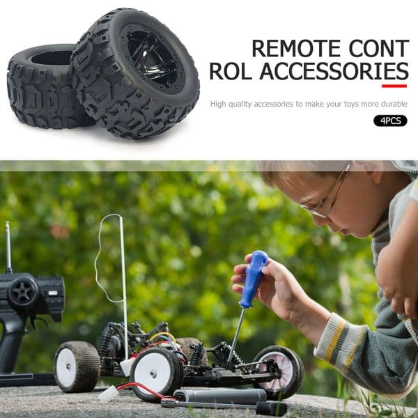 4pcs Wheel Tires Anti Slip Rubber Wheel Tires Tyre Wear-resistant Off-road Vehicle Tires Soft for Wltoys 144001 124018 HBX 16889