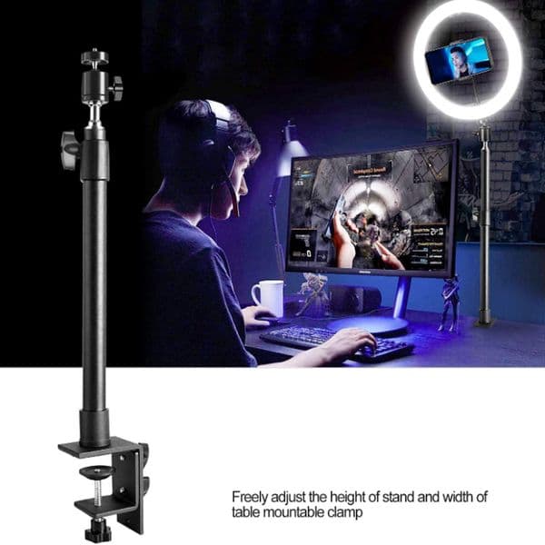 C Tripod Clamp Desk Mount Light Stand Tabletop Light Stand with 1/4'' Screw for DSLR Camera Video Light live broadcast