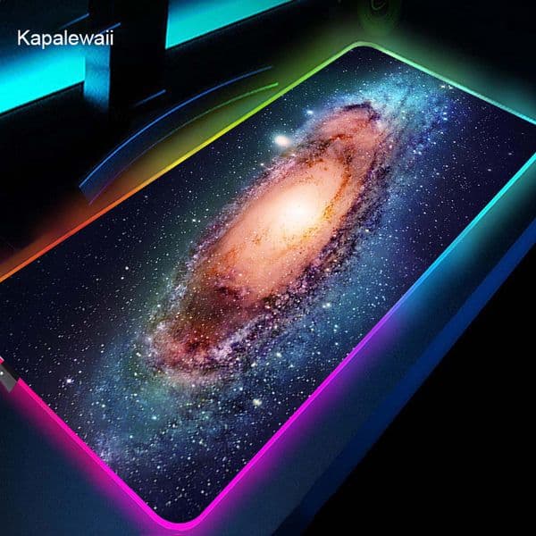 Large RGB Mouse Pad Gaming Mousepad LED Mouse Mat Gamer Mousemats Space Table Pads PC Desk Mat RGB Keyboard Mat XXL 90x40cm