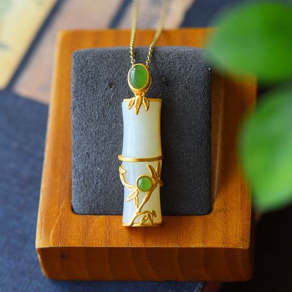 HOYON 18K Gold color Necklace Natural Jade Emerald Pendant Women Collares Mujer Bizuteria Turquoise Gemstone Topaz Pendants