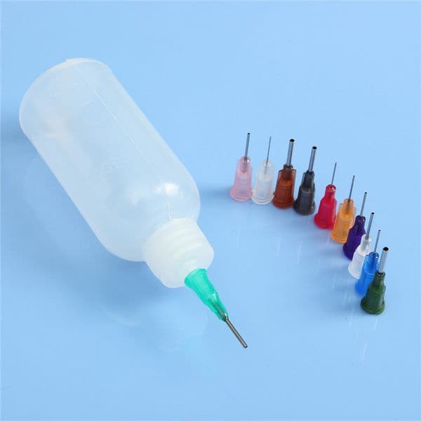 Update 30Ml/50Ml Transparent Glue Polyethylene Needle Dispenser Dispensing Bottle For Rosin Solder Flux Paste With 11 Needles