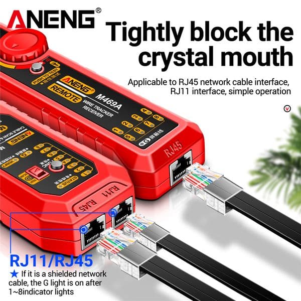 ANENG M469A Networking Analyzer RJ45 RJ11 Test Networking Tool Multi Telephone Line Detector with Flashlight Network Repair Tool