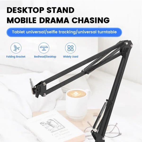 1/4 Standard Connector Camera Video Mobile Live Streaming Bracket Cantilever Desktop Universal Microphone Bracket Foldable