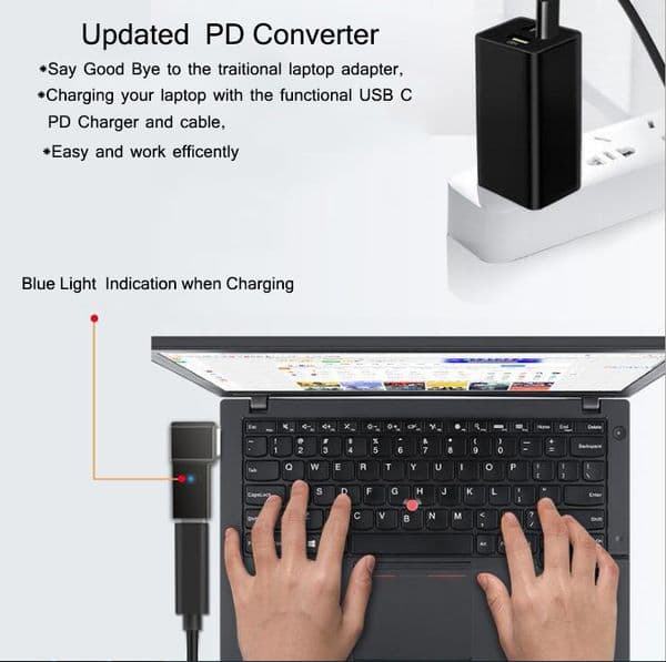100W PD Spoof Plug Converter Type C Female to 7.4x5.0mm 4.5x3.0mm 5.5x2.5mm Male Laptop DC Output Jack Connector