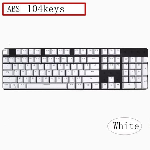 OEM ABS 104Keys Keycaps For Mechanical Keyboard White Black Blue Cyan Green Orange Red Yellow Purple Color keycap