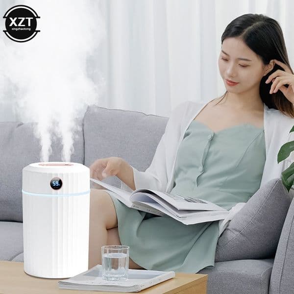 USB Desktop Humidifier 2L Home Aromatherapy Essential Oil Diffuser Large Capacity Double Spray Humidifier with Screen Display