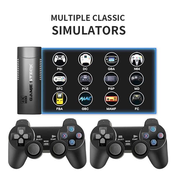 Game Stick X8 Console 64G Portable 35000 games Dual controller 40 simuators For TV Game Consoles Retro Video Game stick 4K