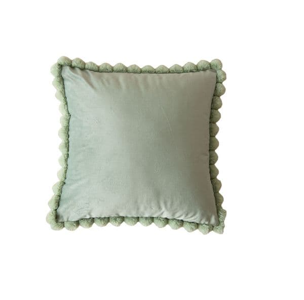 Velvet Cushion Cover 45x45CM Pom Pom Edge Solid Color Pillow Case Decorative Throw Pillow Cover