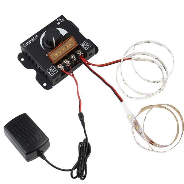 DC 12V 24V LED Dimmer Switch 12 24 V Volt 30A 360W Voltage Regulator Adjustable Controller For LED Strip Lamp Dimming Dimmers