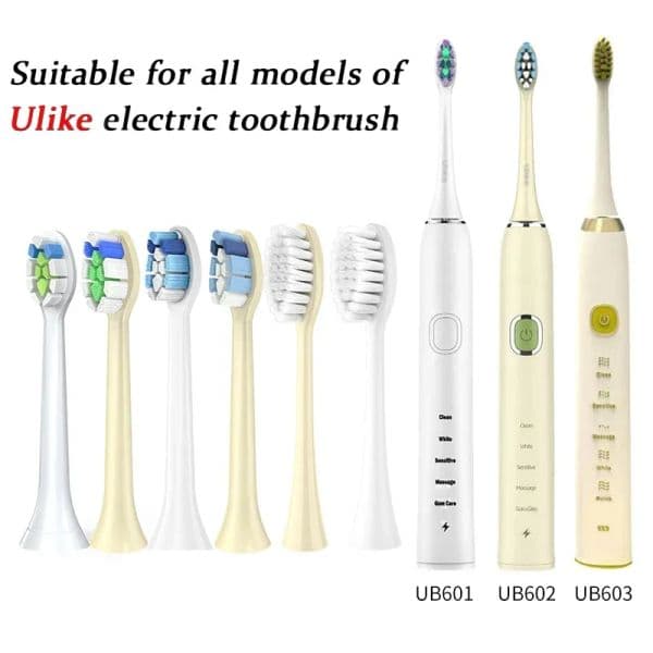 10pcs Electric Toothbrush Nozzles Tooth Brush Replacement Heads for Ulike UB601/602/603 Soft Bristles for Sensitive Teeth Gums