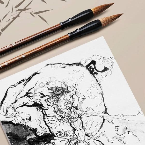 1 Pc Professional Calligraphy Brush Wooden Handle Wolf Hair Script Writing Brush Oil Watercolor Paint Brush Artist Drawing Tool